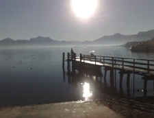 Spiegelung im Chiemsee in Form eines Engels